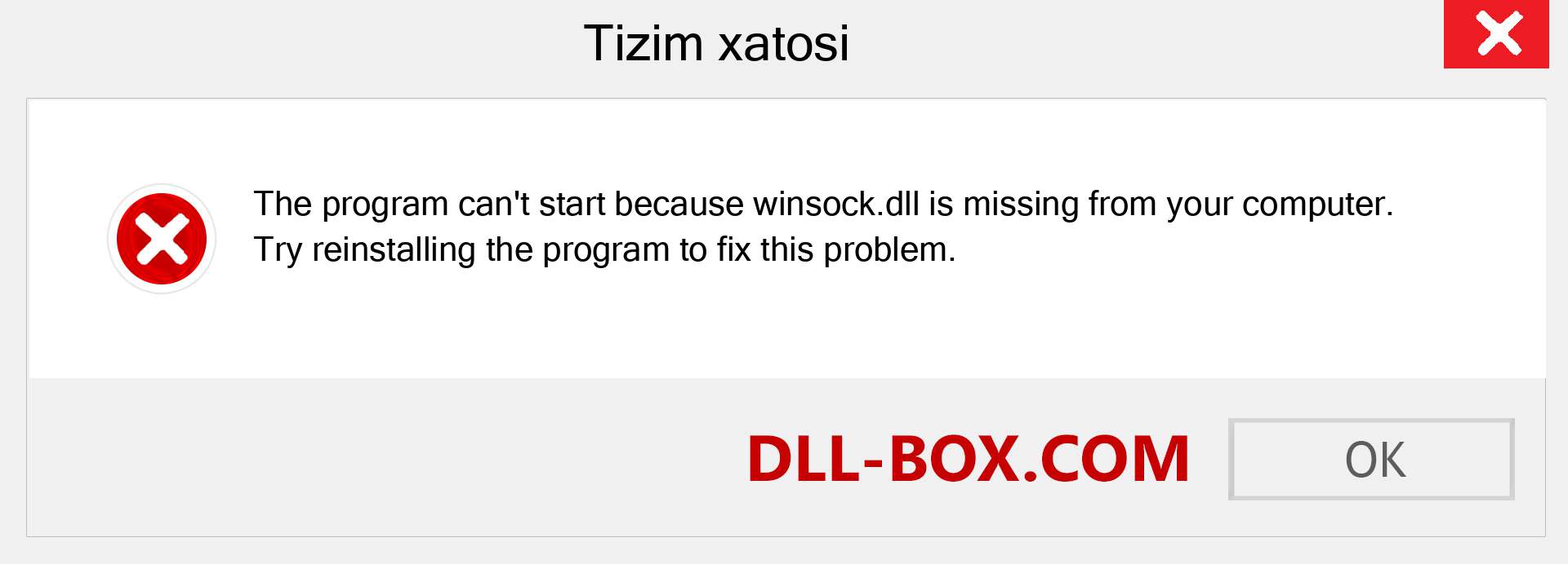 winsock.dll fayli yo'qolganmi?. Windows 7, 8, 10 uchun yuklab olish - Windowsda winsock dll etishmayotgan xatoni tuzating, rasmlar, rasmlar